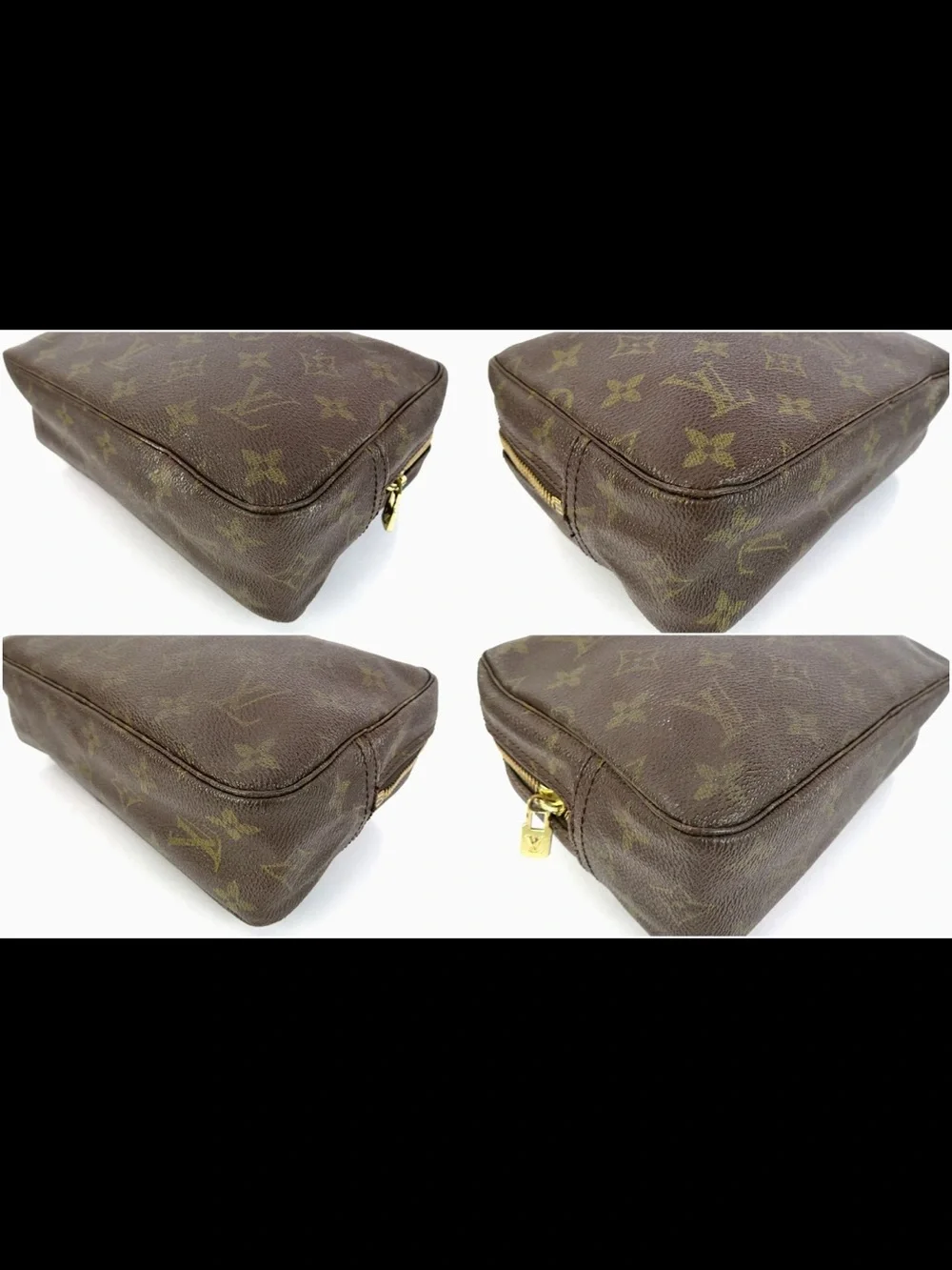 Louis Vuitton Monogram Canvas Clutch - Brown/Gold Accents